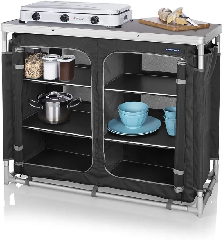CamPart Travel Camping Outdoor Kitchen With 4 Adjustable Feet And 6 Layers 768x827 